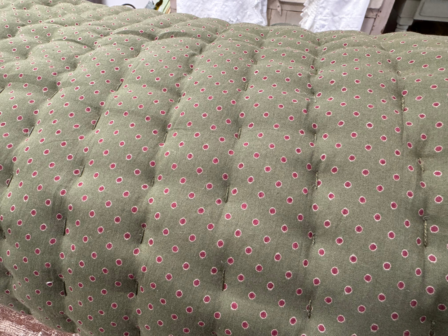 Les Ours Plaid Mousse Fleurs Reversible Bed Drape