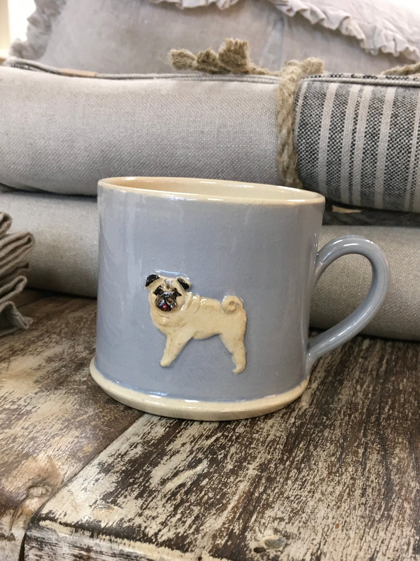 Hogben Pottery Blue Mug - Pug