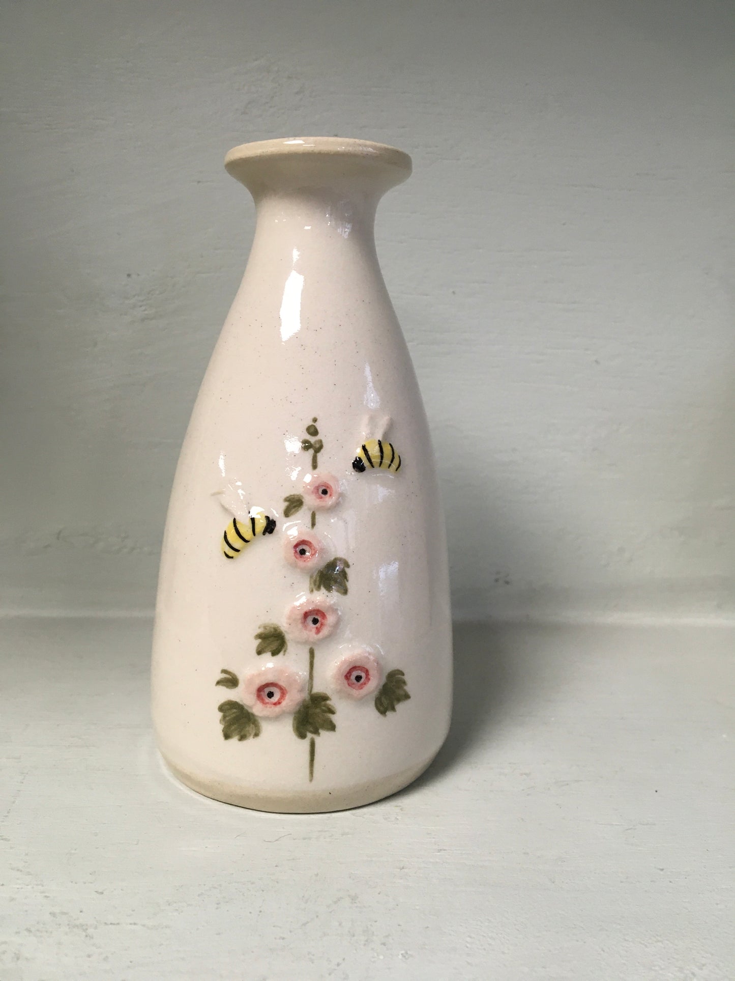 Hogben Pottery Medium Cream Bud Vase