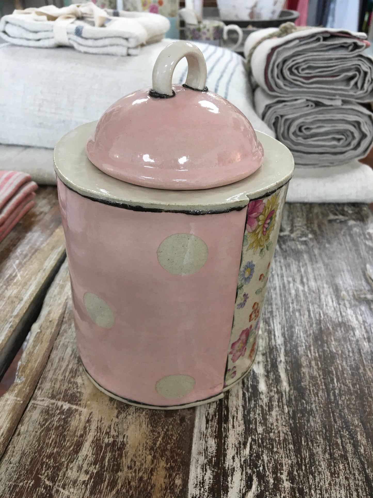Virginia Graham Pink Tea Caddy