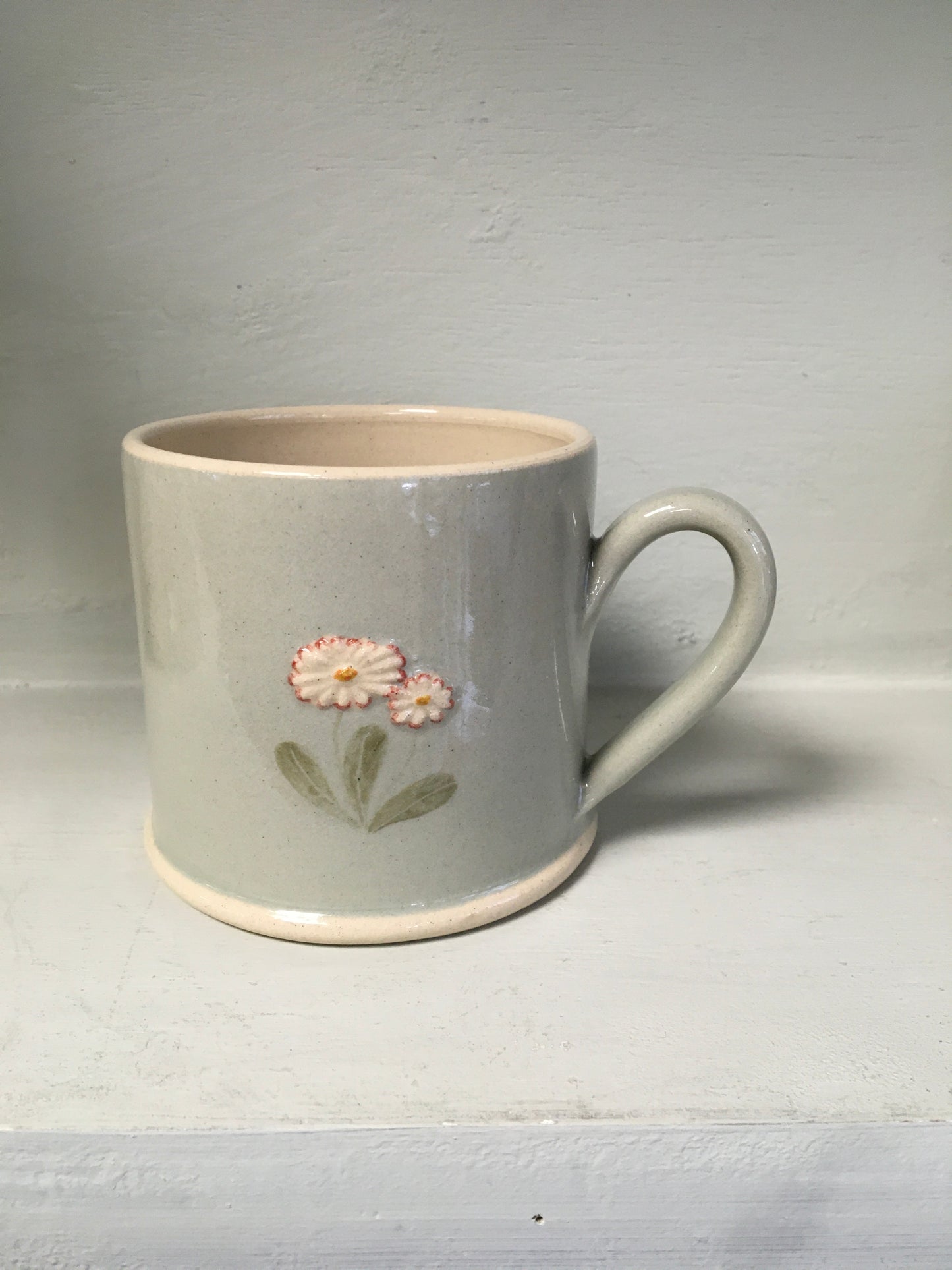 Hogben Pottery Green Mug - Daisy