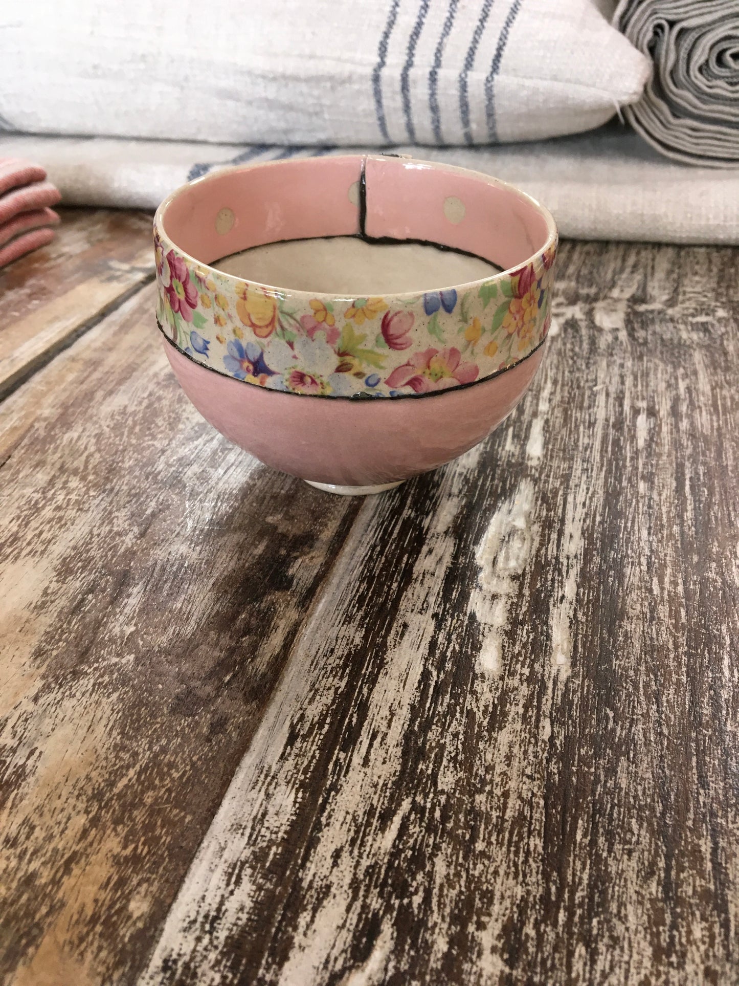 Virginia Graham Pink Medium Bowl