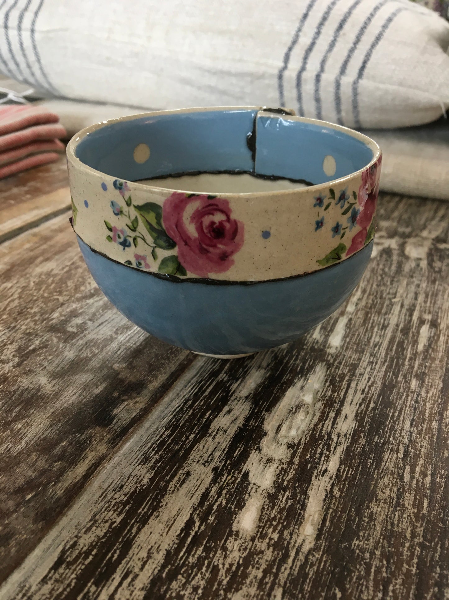 Virginia Graham Blue Medium Bowl