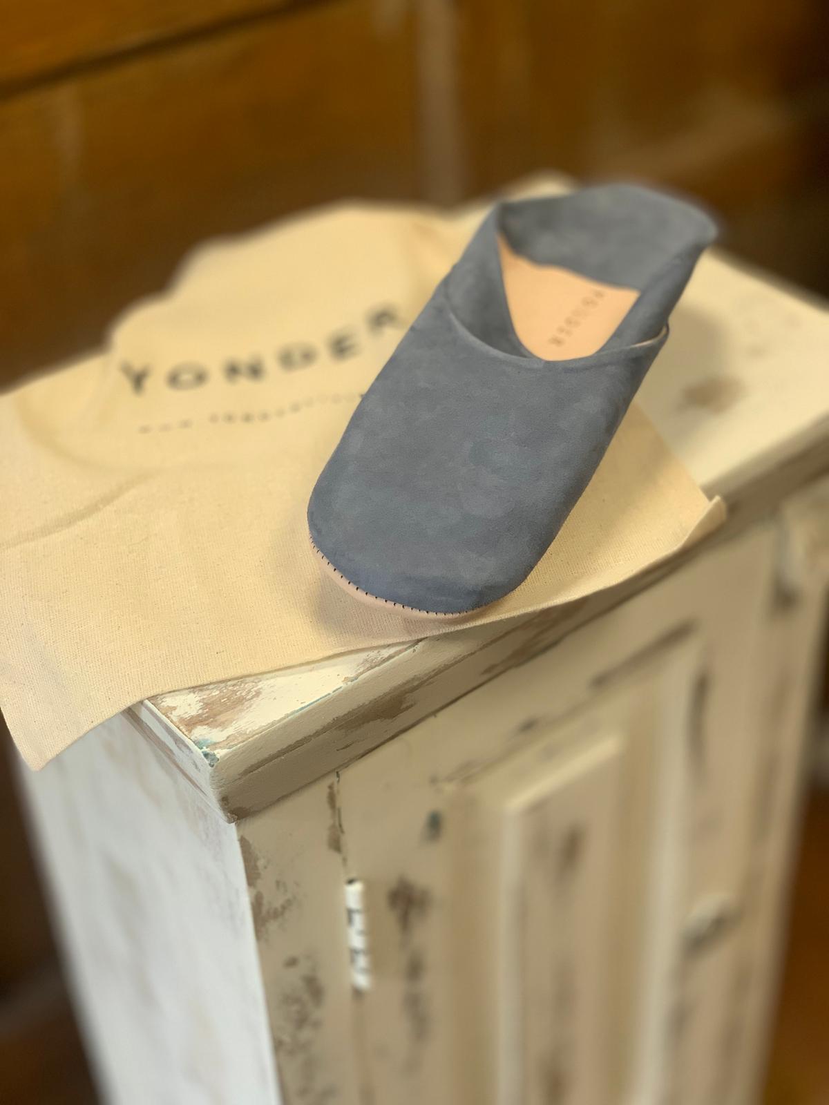 YONDER Suede Babouche Slippers | Sky Blue