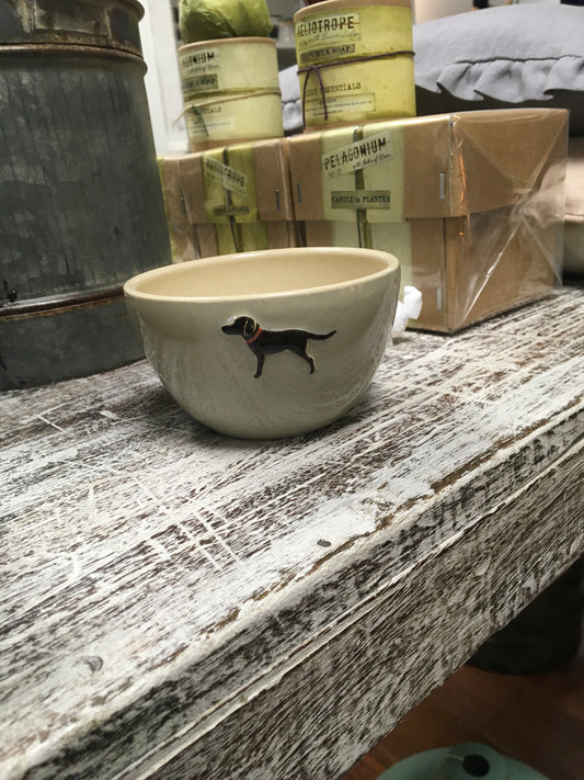 Hogben Pottery Green Bowl - Black Labrador