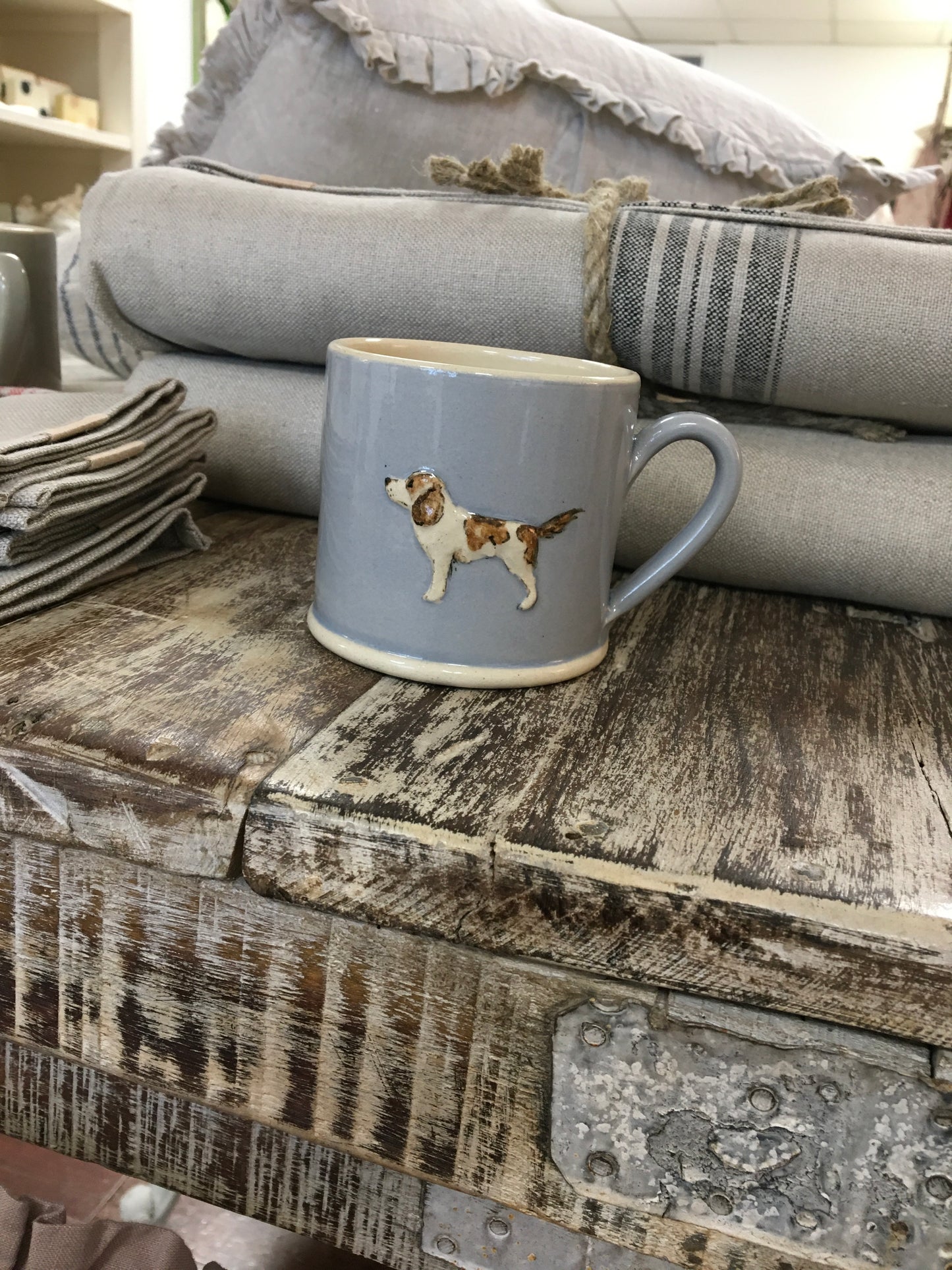 Hogben Pottery Blue Mug - Springer Spaniel