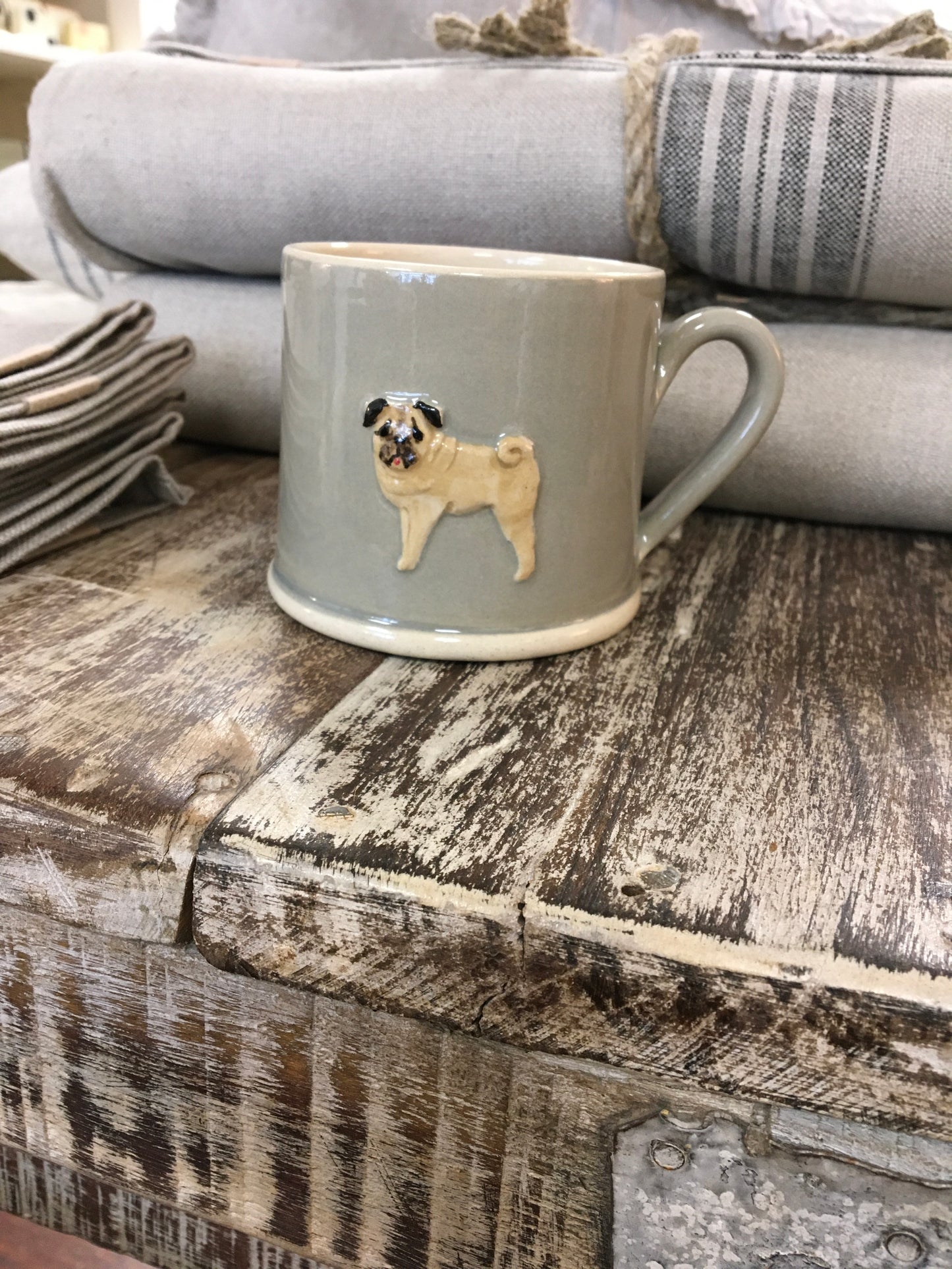 Hogben Pottery Grey Mug - Pug