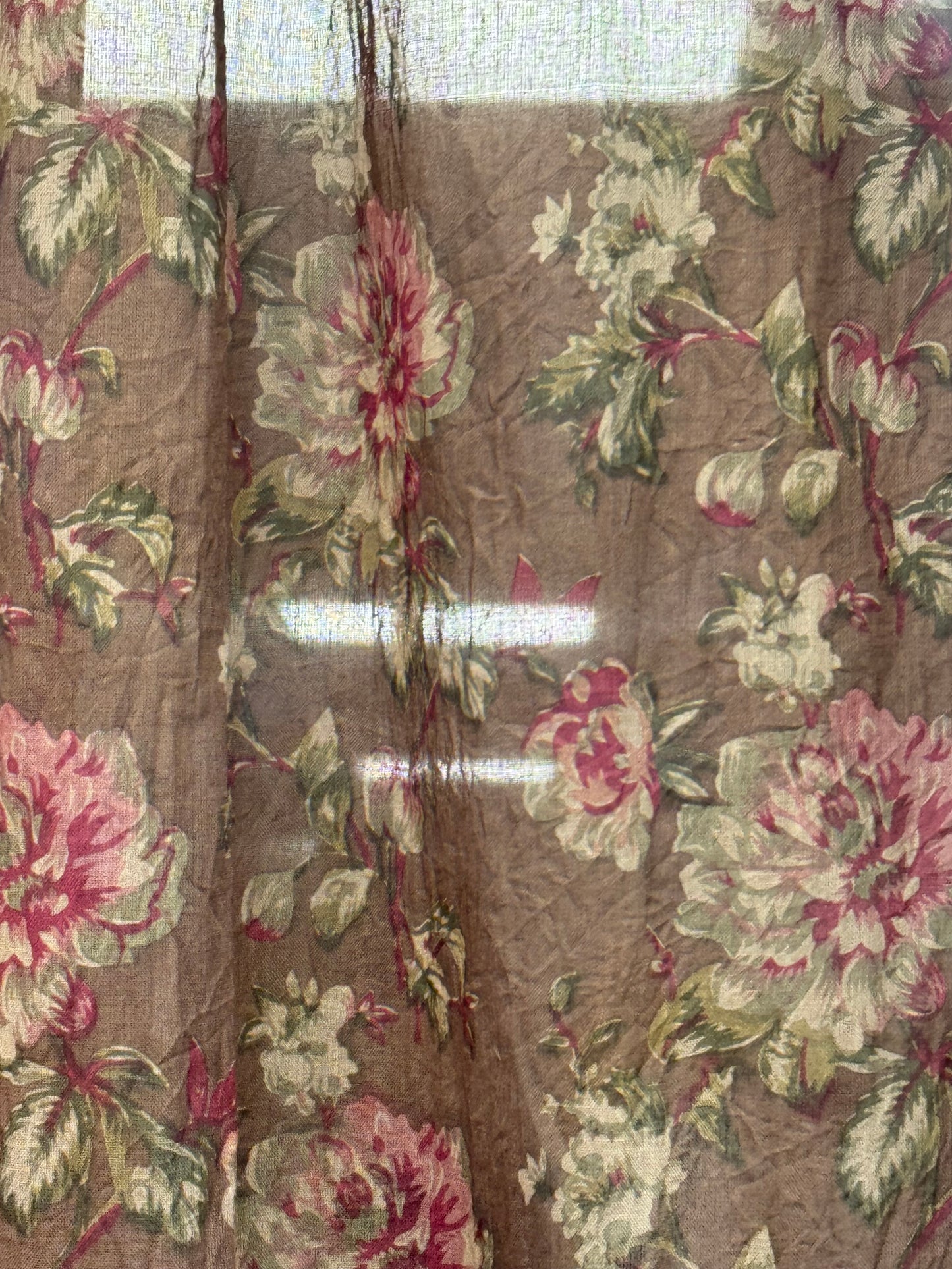 Les Ours Rideaux Cognac Fleurs Curtain