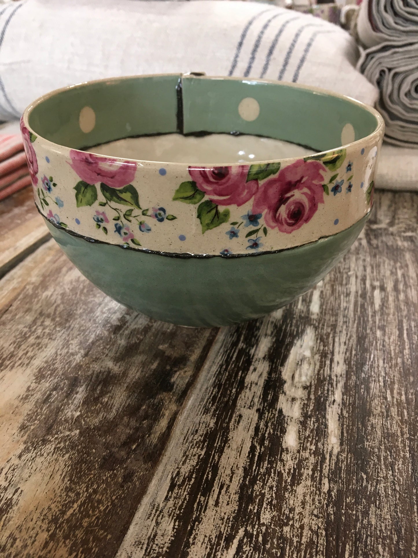 Virginia Graham Green Large Bowl