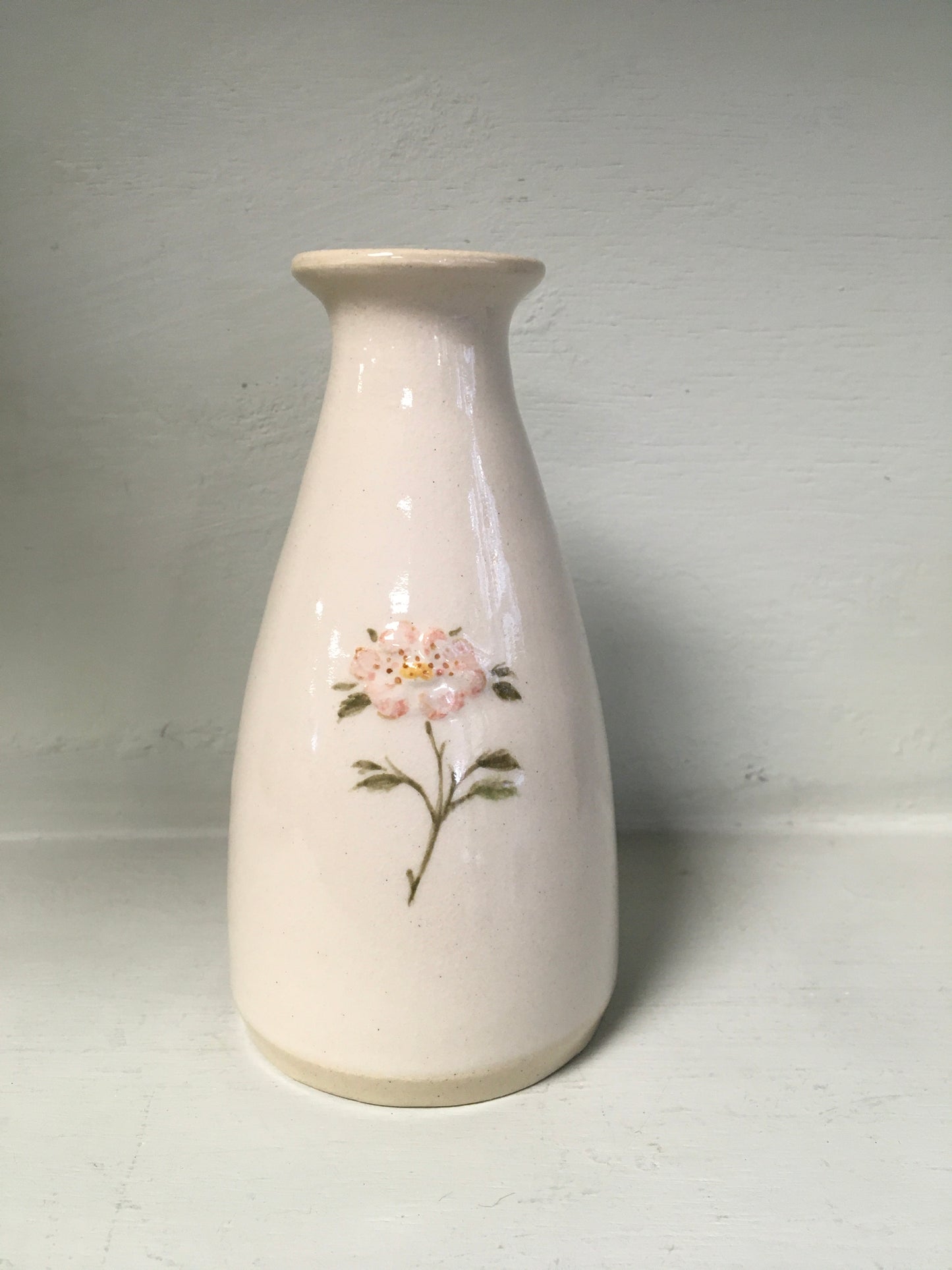 Hogben Pottery Medium Cream Bud Vase
