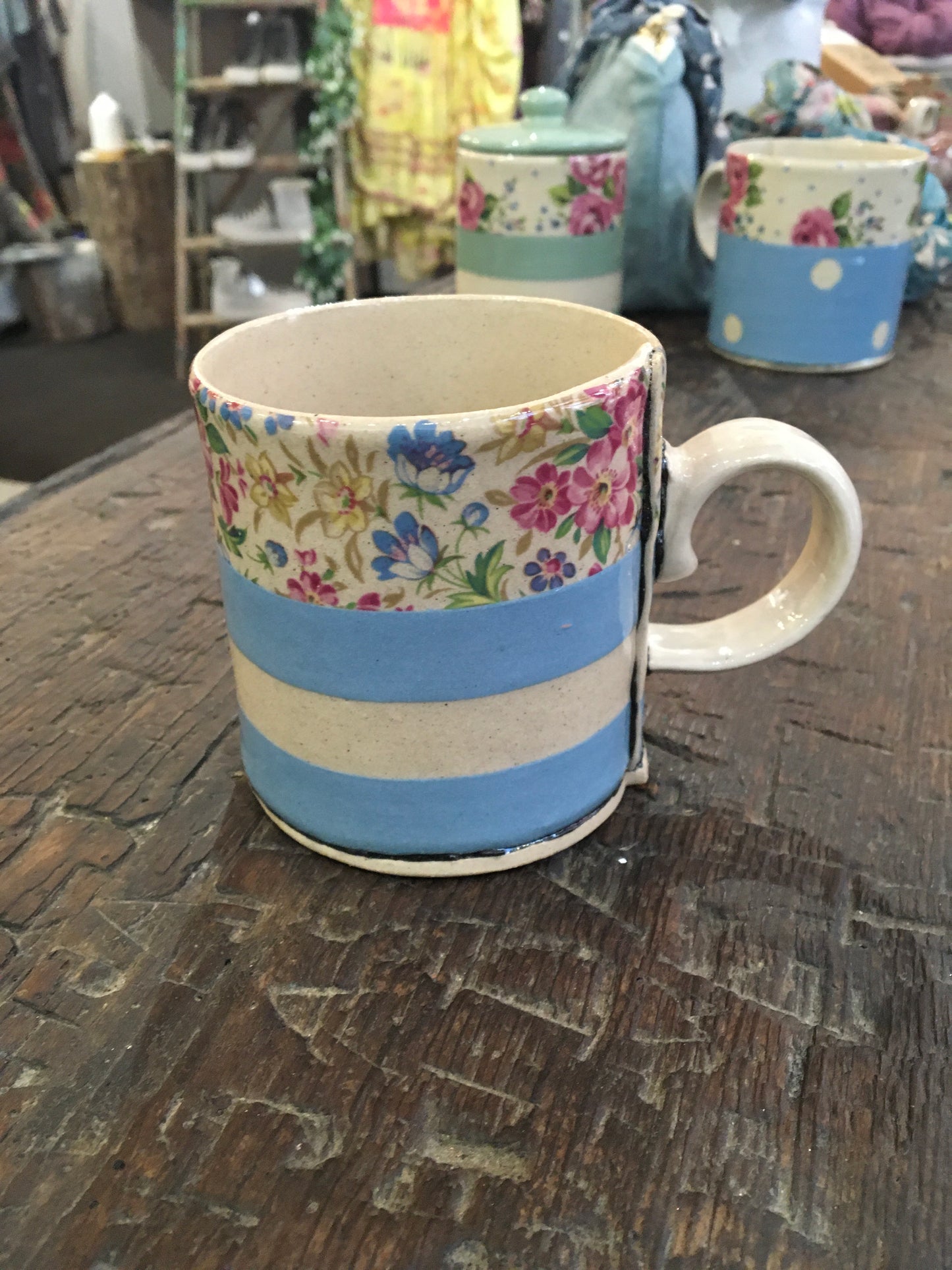 Preloved Virginia Graham Blue Stripe Mug