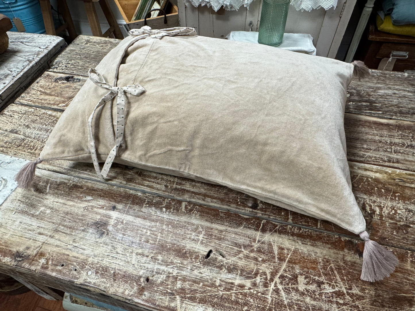 Les Ours Raupia Velours Ras Rose Cushion Cover