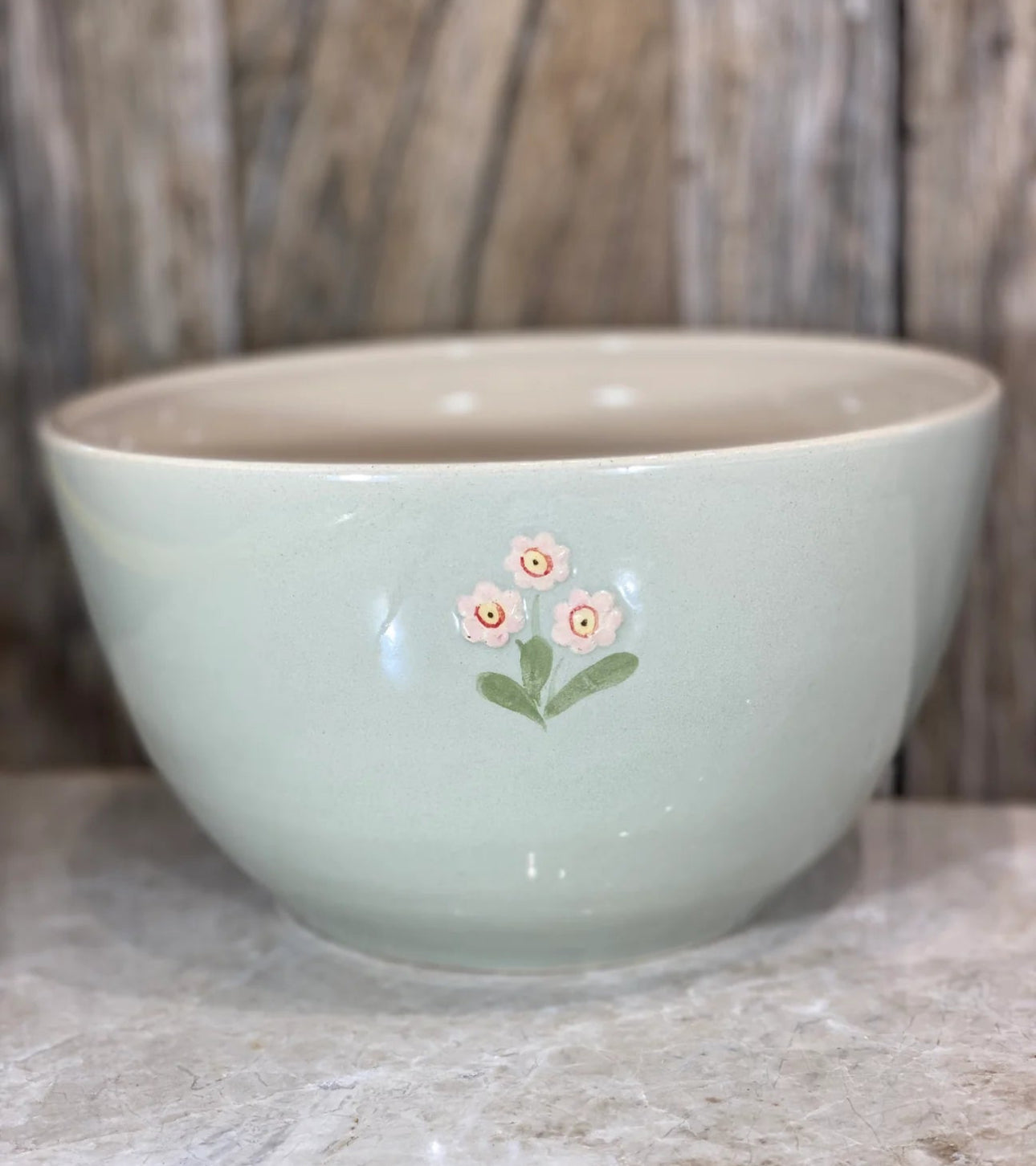 Hogben Pottery Bowl Pink Flower