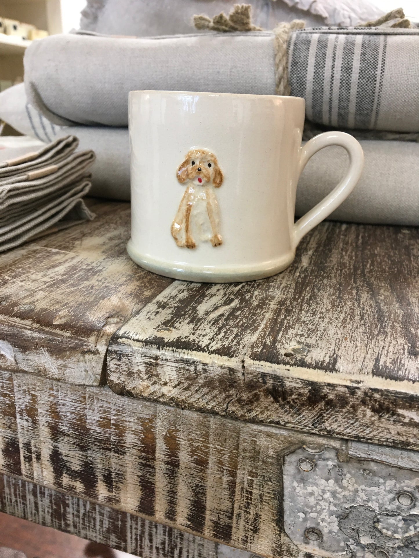Hogben Pottery Cream Mug - Cockapoo