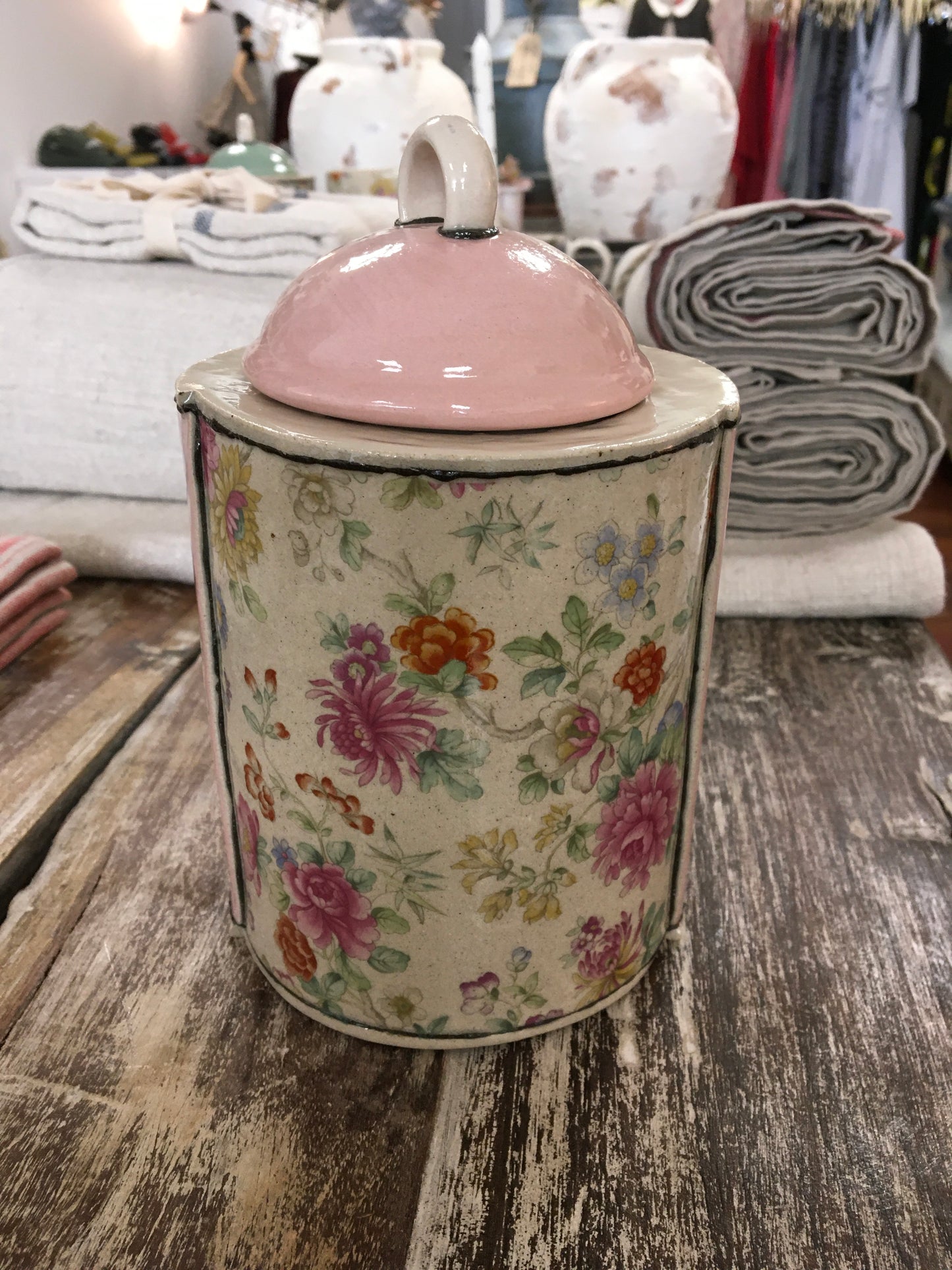 Virginia Graham Pink Tea Caddy
