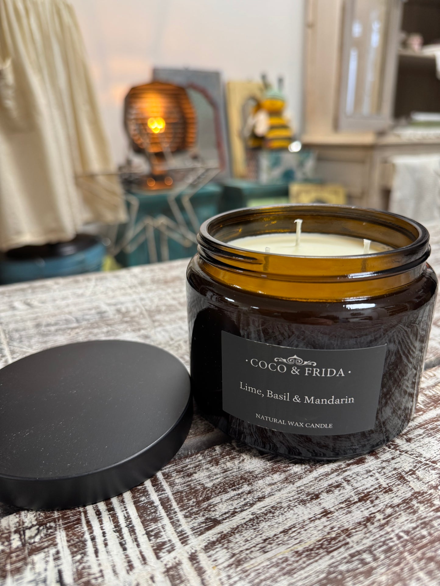 Coco & Frida Lime Basil & Mandarin 500ml Pharmacy Pot 3 Wick Candle