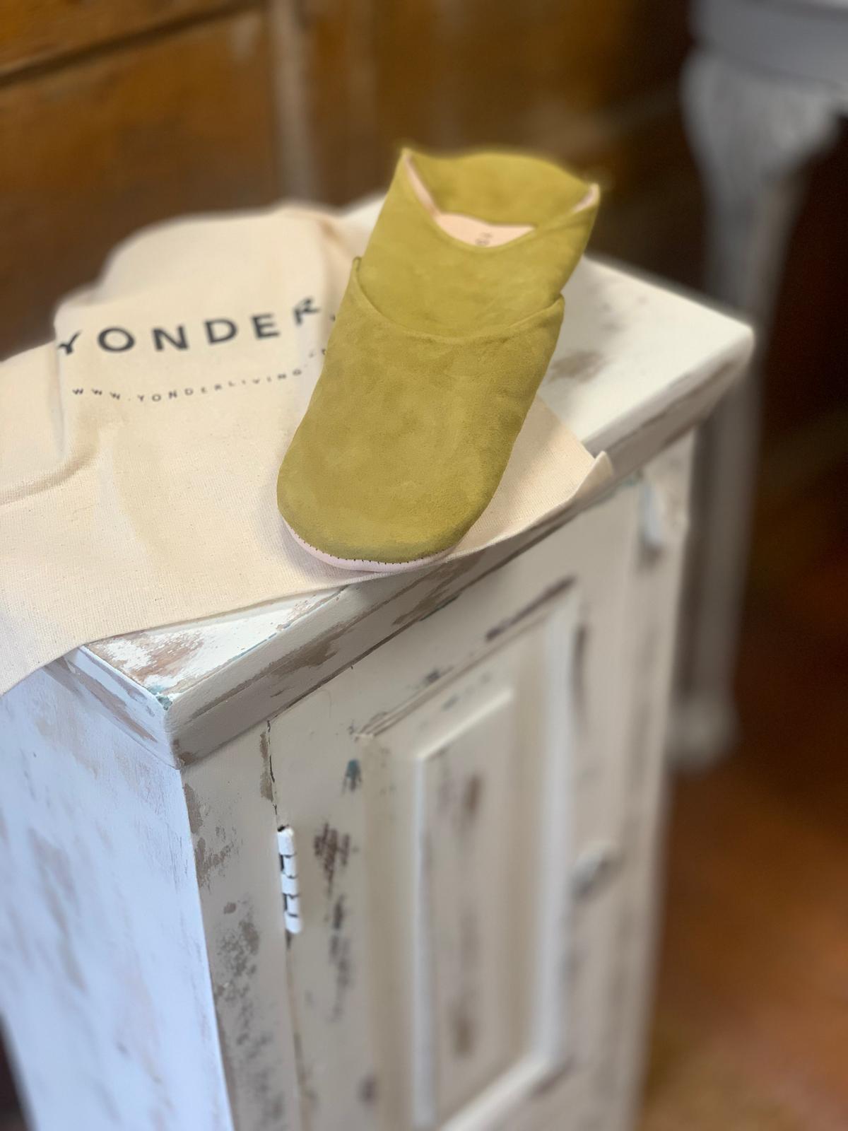YONDER Suede Babouche Slippers | Acid Yellow