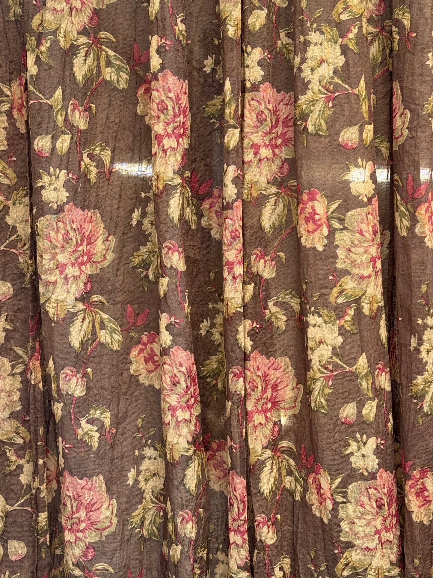 Les Ours Rideaux Havane Fleurs Curtain