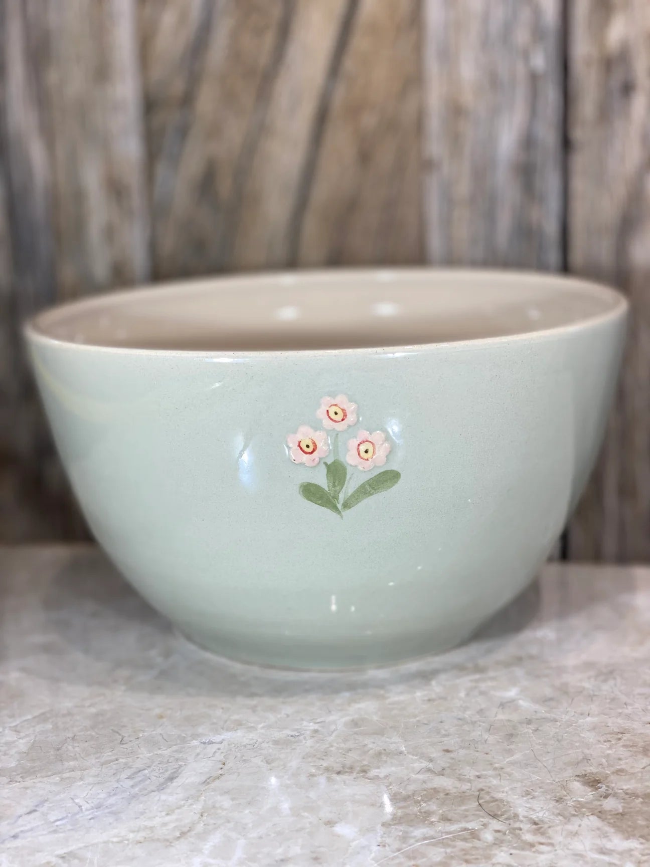 Hogben Pottery Large Bowl - Pink Flower