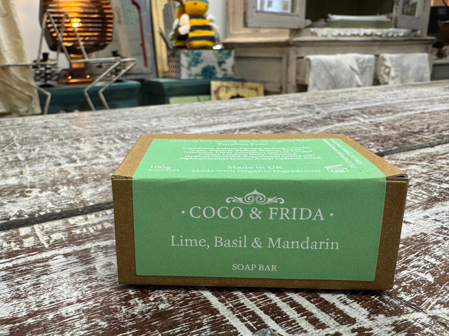 Coco & Frida Lime Basil & Mandarin 100g Organic Soap Boxed
