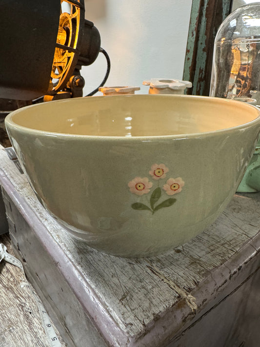 Hogben Pottery Bowl Pink Flower