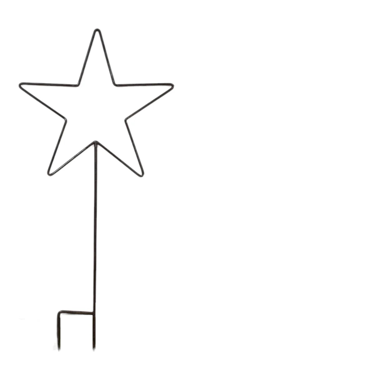 Small White Metal Rustic Star with Stand